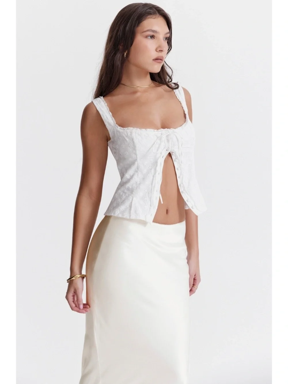 NEW House of CB Juana Top White Large+ (XL)